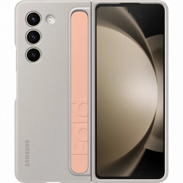 Husa pentru Samsung Galaxy Z Fold5 F946, Standing Cover with Strap, Bej EF-MF946CUEGWW