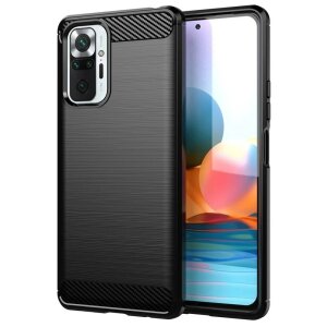 Husa pentru Xiaomi Redmi Note 10 Pro Max / Note 10 Pro, Forcell, Carbon, Neagra