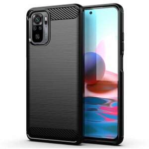 Husa pentru Xiaomi Redmi Note 10S / Note 10, OEM, Carbon, Neagra