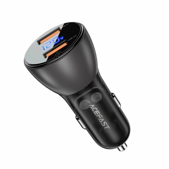Incarcator Auto Acefast B7, 45W, 3.6A, 2 x USB-A, Negru