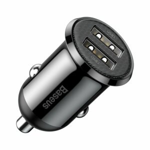 Incarcator Auto Baseus Grain Pro, 4.8A, 2 x USB-A, Negru CCALLP-01