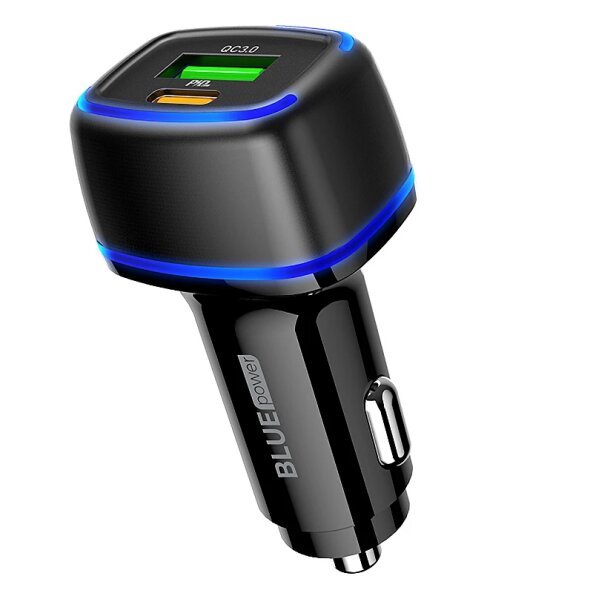 Incarcator Auto BLUE Power BBZ14A, 20W, 3A, 1 x USB-A - 1 x USB-C, Negru