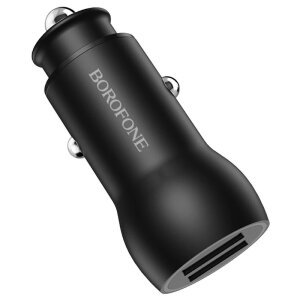 Incarcator Auto Borofone BZ9, 12W, 2.1A, 2 x USB-A, Negru