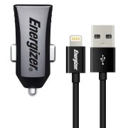 Incarcator Auto cu Cablu Lightning Energizer, 12W, 2.4A, 1 x USB-A, Negru DCA1BHLB3