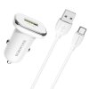 Incarcator Auto cu Cablu USB-C Borofone BZ12A, 18W, 3A, 1 x USB-A, Alb