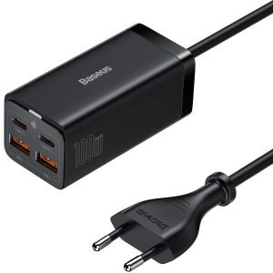 Incarcator Retea Baseus GaN3 Pro, 100W, 5A, 2 x USB-A - 2 x USB-C, Negru CCGP000101 