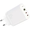 Incarcator Retea cu Cablu USB-C XO Design CE04, 65W, 3.25A, 1 x USB-A - 2 x USB-C, Alb