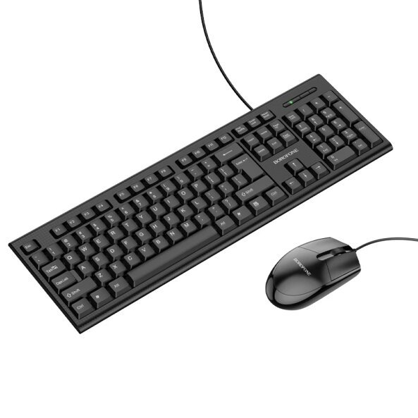 Kit Tastatura Mouse Wired USB Borofone BG6 Business, Negru