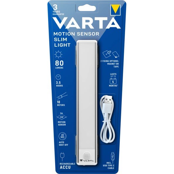 Lampa Veghe Varta Slim, cu Senzor Miscare, 80lm 