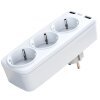Priza XO Design, 4000W, 16A, 2 x USB-A - 3 x Schuko, Alb