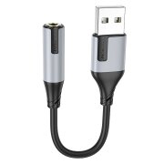 Adaptor Audio USB Borofone BV19 Creator, 1 x Jack 3.5mm, Negru 