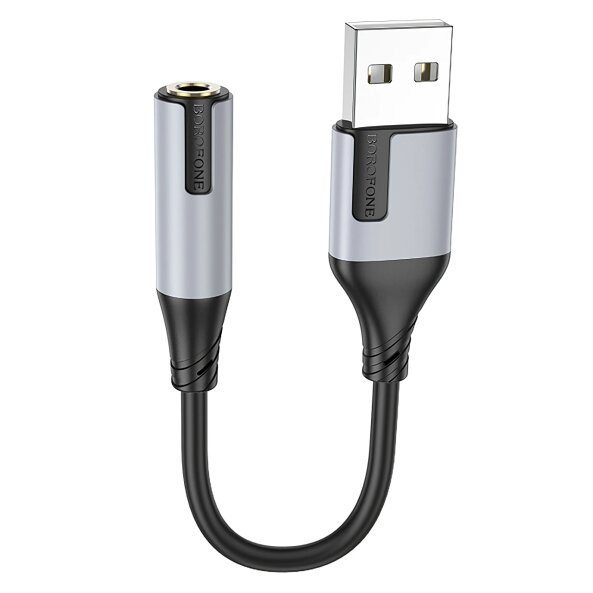 Adaptor Audio USB Borofone BV19 Creator, 1 x Jack 3.5mm, Negru 