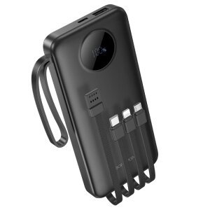 Baterie Externa Borofone BJ53 Power, 10000mAh, 10W, 1 x Lightning - 1 x microUSB - 1 x USB-A - 1 x USB-C, Neagra