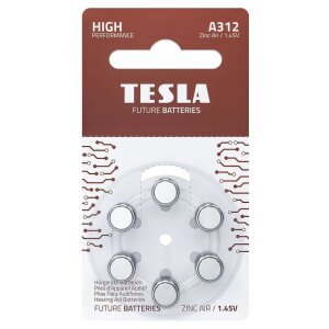 Baterie Tesla Batteries, Zinc Air A312, Set 6 bucati