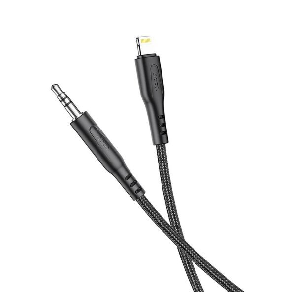 Cablu Audio 3.5mm - Lightning HOCO UPA18, 1m, Negru 