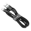 Cablu Date si Incarcare USB-A - Lightning Baseus Cafule, 18W, 1.5m, Gri CALKLF-CG1 