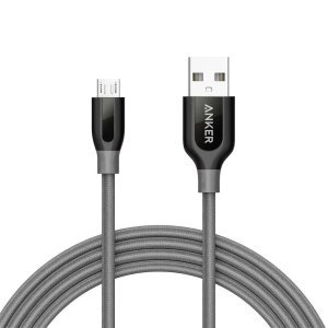 Cablu Date si Incarcare USB-A - microUSB Anker PowerLine+, 18W, 1.8m, Gri A8143HA1 