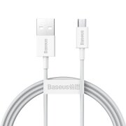 Cablu Date si Incarcare USB-A - microUSB Baseus Superior Series, 18W, 1m, Alb CAMYS-02
