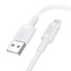 Cablu Date si Incarcare USB-A - microUSB Borofone BX111 Feliz, 18W, 1m, Alb 