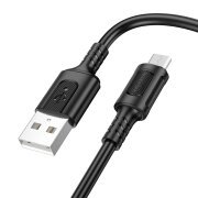 Cablu Date si Incarcare USB-A - microUSB Borofone BX111 Feliz, 18W, 1m, Negru 