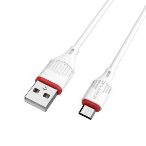 Cablu Date si Incarcare USB-A - microUSB Borofone Enjoy BX17, 18W, 1m, Alb 