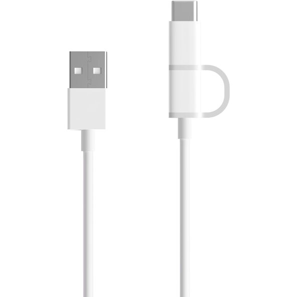 Cablu Date si Incarcare USB-A - microUSB / USB-C Xiaomi, 18W, 1m, Alb SJV4082TY 
