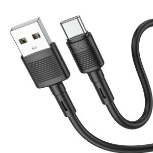 Cablu Date si Incarcare USB-A - USB-C HOCO X83 Victory, 60W, 1m, Negru