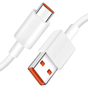Cablu Date si Incarcare USB-A - USB-C Xiaomi, 120W, 1m, Alb BHR6032GL