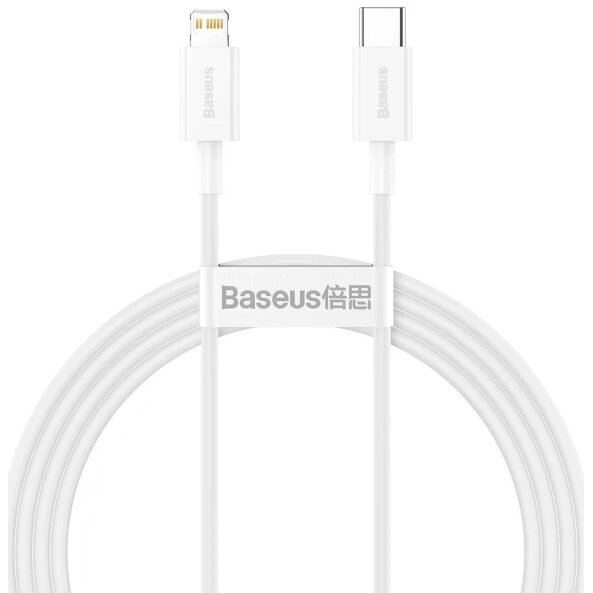 Cablu Date si Incarcare USB-C - Lightning Baseus Superior Series, 20W, 1.5m, Alb CATLYS-B02 