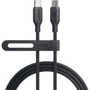 Cablu Date si Incarcare USB-C - USB-C Anker 543 Bio, 100W, 1.8m, Negru A80E2G11 
