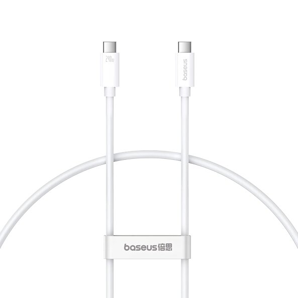 Cablu Date si Incarcare USB-C - USB-C Baseus Superior Series 2, 240W, 1m, Alb P10365200211-02