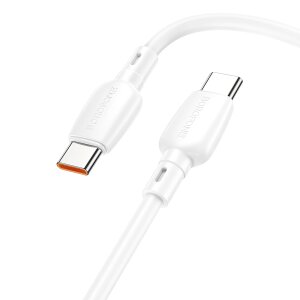 Cablu Date si Incarcare USB-C - USB-C Borofone BX93, 100W, 1m, Alb 