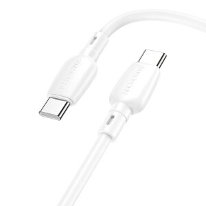 Cablu Date si Incarcare USB-C - USB-C Borofone BX93, 60W, 1m, Alb 