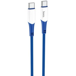 Cablu Date si Incarcare USB-C - USB-C HOCO X70, 60W, 1m, Albastru 