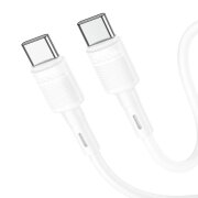 Cablu Date si Incarcare USB-C - USB-C HOCO X83 Victory, 60W, 1m, Alb
