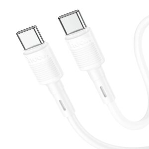 Cablu Date si Incarcare USB-C - USB-C HOCO X83 Victory, 60W, 1m, Alb