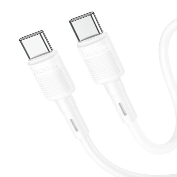 Cablu Date si Incarcare USB-C - USB-C HOCO X83 Victory, 60W, 1m, Alb
