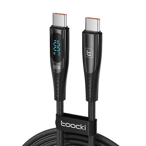 Cablu Date si Incarcare USB-C - USB-C Toocki, 100W, 1m, Negru TXCTT1-XY201 