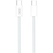 Cablu Date si Incarcare USB-C - USB-C XO Design NB-Q260A, 60W, 1m, Alb 