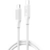 Cablu Date si Incarcare USB-C - USB-C XO Design NB-Q265B, 60W, 1m, Alb 
