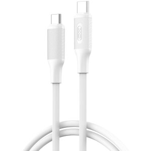 Cablu Date si Incarcare USB-C - USB-C XO Design NB-Q265B, 60W, 1m, Alb 