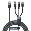 Cablu Incarcare USB-A - Lightning / microUSB / USB-C Joyroom S-A18, 18W, 1.2m, Negru 