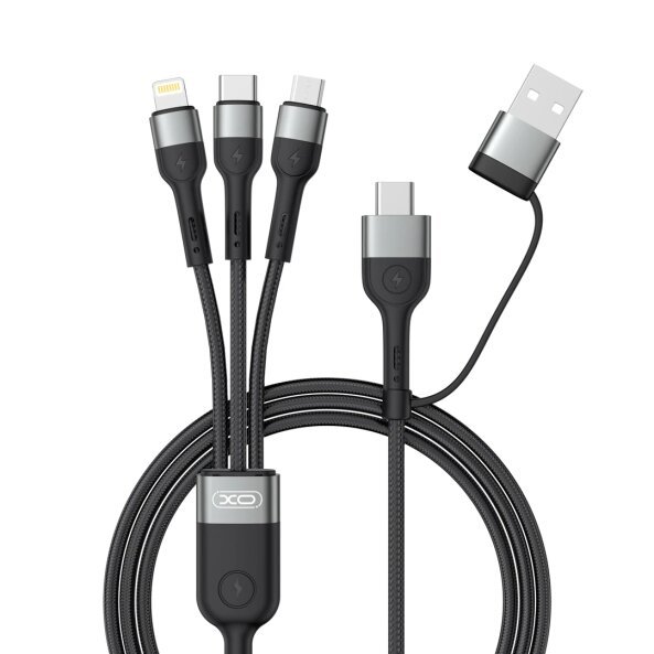 Cablu Incarcare USB-A / USB-C - Lightning / microUSB / USB-C XO Design NB254, 60W, 1.2m, Negru 