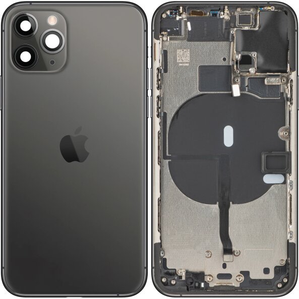 Capac Baterie Apple iPhone 11 Pro, Cu Carcasa Mijloc, Negru, Swap 