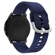 Curea OEM Silicone TYS pentru Samsung Galaxy Watch / Huawei Watch / Honor Watch Series, 22mm, Bleumarin 