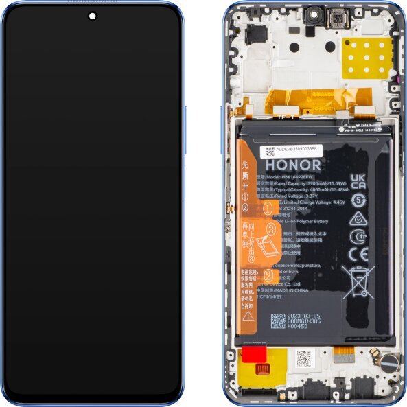 Display cu Touchscreen Honor X8, cu Rama si Acumulator, Albastru (Ocean Blue), Service Pack 0235ACDR 