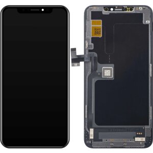 Display cu Touchscreen JK pentru Apple iPhone 11 Pro Max, cu Rama, Versiune LCD In-Cell, Negru
