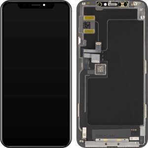 Display cu Touchscreen JK pentru Apple iPhone 11 Pro Max, cu Rama, Versiune OLED, Negru 