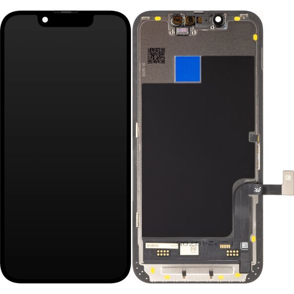 Display cu Touchscreen JK pentru Apple iPhone 13 mini, cu Rama, Versiune LCD In-Cell, Negru 