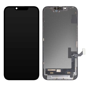 Display cu Touchscreen JK pentru Apple iPhone 14, cu Rama, Versiune LCD In-Cell, Negru 